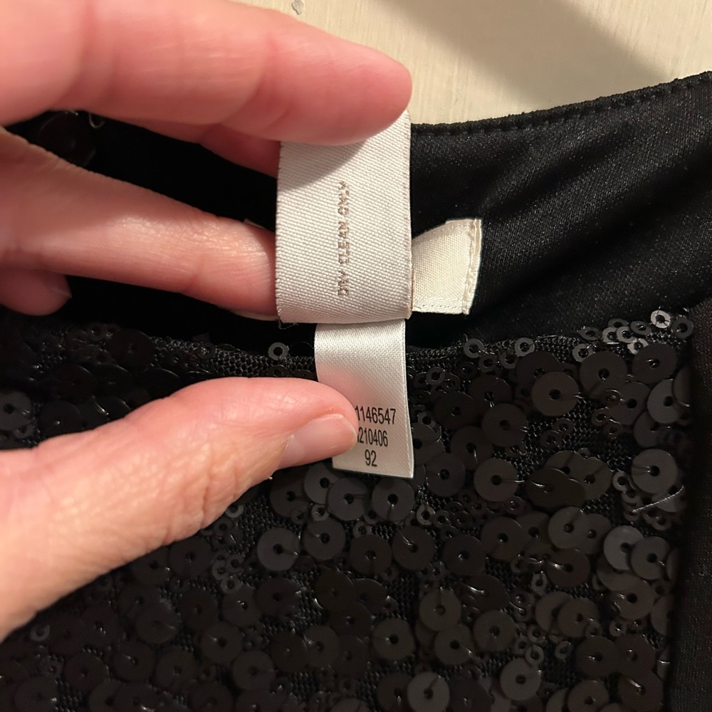 Chicos black elegant party mid dress black sequins women’s large zip back - Picture 6 of 6